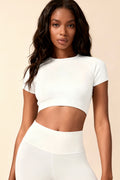 FlexRaglan™ Seamless Crop Top White